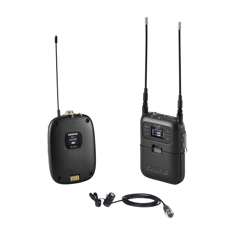sLXD15/85-G59 - Cyfrowy nakamerowy system bezprzewodowy z nadajnikiem bodypack i mikrofonem WL185SHURE